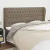 Image de Tête De Lit Avec Oreilles Taupe 203x23x118/128 Cm Tissu Vidaxl