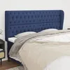 Image de Tête De Lit Avec Oreilles Bleu 203x23x118/128 Cm Tissu Vidaxl