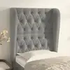 Image de Tête De Lit Avec Oreilles Gris Clair 83x23x118/128 Cm Velours Vidaxl