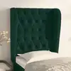 Image de Tête De Lit Avec Oreilles Vert Foncé 83x23x118/128 Cm Velours Vidaxl
