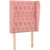 Image de Tête De Lit Avec Oreilles Rose 83x23x118/128 Cm Velours Vidaxl