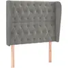 Image de Tête De Lit Avec Oreilles Gris Clair 93x23x118/128 Cm Velours Vidaxl