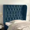 Image de Tête De Lit Avec Oreilles Bleu Foncé 93x23x118/128 Cm Velours Vidaxl