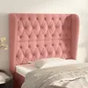 Image de Tête De Lit Avec Oreilles Rose 93x23x118/128 Cm Velours Vidaxl