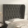 Image de Tête De Lit Avec Oreilles Gris Foncé 103x23x118/128 Cm Velours Vidaxl