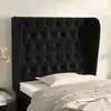 Image de Tête De Lit Avec Oreilles Noir 103x23x118/128 Cm Velours Vidaxl