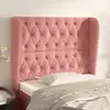 Image de Tête De Lit Avec Oreilles Rose 103x23x118/128 Cm Velours Vidaxl