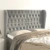 Image de Tête De Lit Avec Oreilles Gris Clair 147x23x118/128 Cm Velours Vidaxl