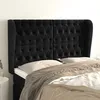 Image de Tête De Lit Avec Oreilles Noir 147x23x118/128 Cm Velours Vidaxl