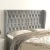 Image de Tête De Lit Avec Oreilles Gris Clair 163x23x118/128 Cm Velours Vidaxl