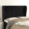 Image de Tête De Lit Avec Oreilles Noir 163x23x118/128 Cm Velours Vidaxl