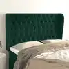 Image de Tête De Lit Avec Oreilles Vert Foncé 163x23x118/128 Cm Velours Vidaxl