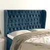 Image de Tête De Lit Avec Oreilles Bleu Foncé 163x23x118/128 Cm Velours Vidaxl