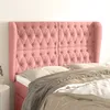 Image de Tête De Lit Avec Oreilles Rose 163x23x118/128 Cm Velours Vidaxl