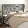 Image de Tête De Lit Avec Oreilles Gris Clair 183x23x118/128 Cm Velours Vidaxl