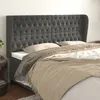 Image de Tête De Lit Avec Oreilles Gris Foncé 183x23x118/128 Cm Velours Vidaxl