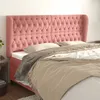 Image de Tête De Lit Avec Oreilles Rose 183x23x118/128 Cm Velours Vidaxl
