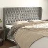 Image de Tête De Lit Avec Oreilles Gris Clair 203x23x118/128 Cm Velours Vidaxl