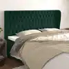 Image de Tête De Lit Avec Oreilles Vert Foncé 203x23x118/128 Cm Velours Vidaxl