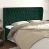 Image de vidaXL Tête de lit avec oreilles Vert foncé 203x23x118/128 cm Velours 3118361