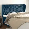 Image de Tête De Lit Avec Oreilles Bleu Foncé 203x23x118/128 Cm Velours Vidaxl
