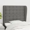 Image de Tête De Lit Avec Oreilles Gris Foncé 83x23x118/128 Cm Tissu Vidaxl