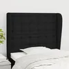 Image de Tête De Lit Avec Oreilles Noir 83x23x118/128 Cm Tissu Vidaxl
