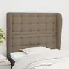Image de Tête De Lit Avec Oreilles Taupe 83x23x118/128 Cm Tissu Vidaxl
