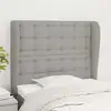 Image de Tête De Lit Avec Oreilles Gris Clair 93x23x118/128 Cm Tissu Vidaxl