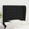 Image de Tête De Lit Avec Oreilles Noir 93x23x118/128 Cm Tissu Vidaxl