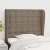 Image de Tête De Lit Avec Oreilles Taupe 93x23x118/128 Cm Tissu Vidaxl