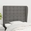 Image de Tête De Lit Avec Oreilles Gris Foncé 103x23x118/128 Cm Tissu Vidaxl