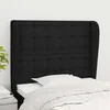 Image de Tête De Lit Avec Oreilles Noir 103x23x118/128 Cm Tissu Vidaxl