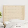 Image de Tête De Lit Avec Oreilles Crème 103x23x118/128 Cm Tissu Vidaxl