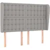 Image de Tête De Lit Avec Oreilles Gris Clair 147x23x118/128 Cm Tissu Vidaxl