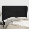 Image de Tête De Lit Avec Oreilles Noir 147x23x118/128 Cm Tissu Vidaxl