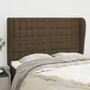Image de Tête De Lit Avec Oreilles Marron Foncé 147x23x118/128 Cm Tissu Vidaxl