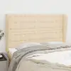 Image de Tête De Lit Avec Oreilles Crème 147x23x118/128 Cm Tissu Vidaxl