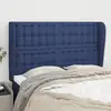 Image de Tête De Lit Avec Oreilles Bleu 147x23x118/128 Cm Tissu Vidaxl