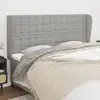 Image de Tête De Lit Avec Oreilles Gris Clair 163x23x118/128 Cm Tissu Vidaxl