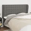 Image de Tête De Lit Avec Oreilles Gris Foncé 163x23x118/128 Cm Tissu Vidaxl