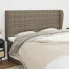 Image de Tête De Lit Avec Oreilles Taupe 163x23x118/128 Cm Tissu Vidaxl