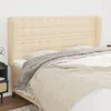 Image de Tête De Lit Avec Oreilles Crème 163x23x118/128 Cm Tissu Vidaxl