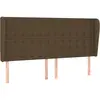 Image de Tête De Lit Avec Oreilles Marron Foncé 183x23x118/128 Cm Tissu Vidaxl