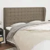Image de Tête De Lit Avec Oreilles Taupe 183x23x118/128 Cm Tissu Vidaxl