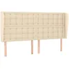 Image de Tête De Lit Avec Oreilles Crème 183x23x118/128 Cm Tissu Vidaxl