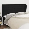 Image de Tête De Lit Avec Oreilles Noir 203x23x118/128 Cm Tissu Vidaxl