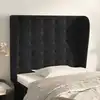 Image de Tête De Lit Avec Oreilles Noir 83x23x118/128 Cm Velours Vidaxl