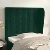 Image de Tête De Lit Avec Oreilles Vert Foncé 103x23x118/128 Cm Velours Vidaxl