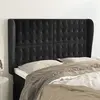 Image de Tête De Lit Avec Oreilles Noir 147x23x118/128 Cm Velours Vidaxl
